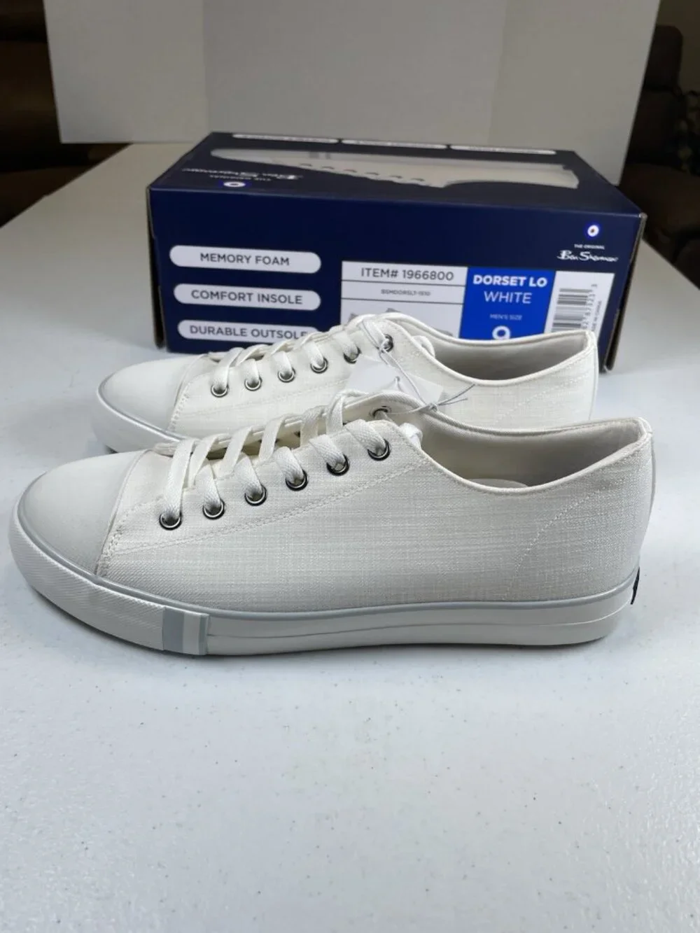 Ben Sherman Dorset Men’s Casual Sneakers White Lace Up Shoes Pick Size 9 NIB
